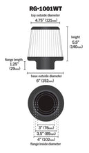 Load image into Gallery viewer, K&amp;N Universal Filter Chrome Round Tapered White - 4in Flange ID x 1.125in Flange Length x 5.5in H Air Filters - Universal Fit K&amp;N Engineering   
