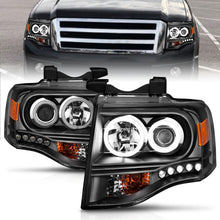 Load image into Gallery viewer, ANZO 2007-2014 Ford Expedition Projector Headlights w/ Halo Black Headlights ANZO
