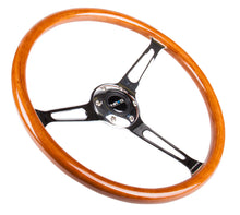Load image into Gallery viewer, NRG Reinforced Steering Wheel (360mm) Classic Wood Grain w/Chrome Cutout 3-Spoke Center Steering Wheels NRG
