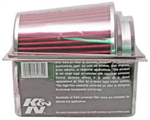 Load image into Gallery viewer, K&amp;N Universal Air Filter Chrome Round Tapered Red - 4in Flange ID x 1.125in Flange Length x 5.5in H Air Filters - Universal Fit K&amp;N Engineering   
