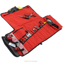 Load image into Gallery viewer, Go Rhino XVenture Gear Tool Roll Large (7x7in. Closed) 12oz Waxed Canvas - Black Cargo Boxes &amp; Bags Go Rhino
