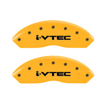 Load image into Gallery viewer, MGP 4 Caliper Covers Engraved F &amp; R I-Vtec Yellow Finish Black Char 2010 Honda Accord Crosstour Caliper Covers MGP   

