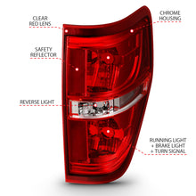 Load image into Gallery viewer, ANZO 2009-2014 Ford F-150 Euro Taillight Red/Clear (W/O Bulb) Tail Lights ANZO
