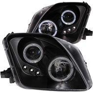 ANZO 1997-2001 Honda Prelude Projector Headlights w/ Halo Black w/ LED Headlights ANZO
