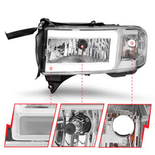 Load image into Gallery viewer, ANZO 94-02 Dodge RAM Crystal Headlight - w/ Light Bar Chrome Housing Headlights ANZO
