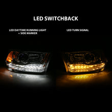 Load image into Gallery viewer, ANZO 2009-2018 Dodge Ram 1500 Projector Plank Style Switchback H.L Halo Chrome Amber (OE Style) Headlights ANZO
