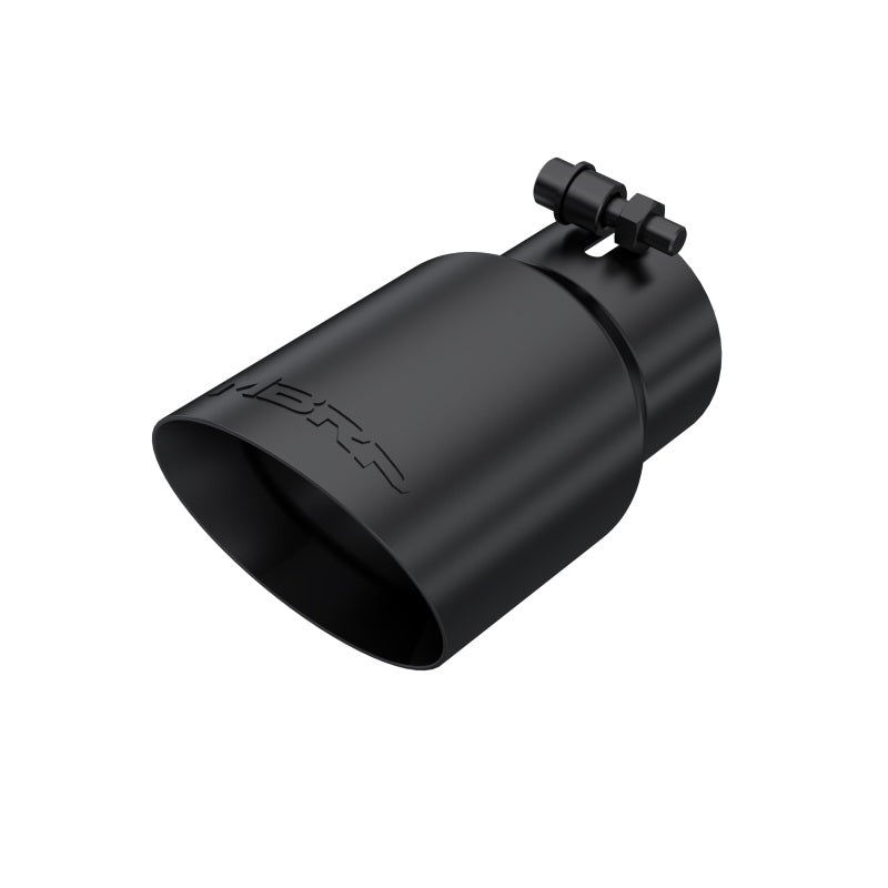 MBRP Tip 3in Round x 4in Inlet OD Dual Walled Angled Black Tip - Fits all 3in Exhausts Tips MBRP