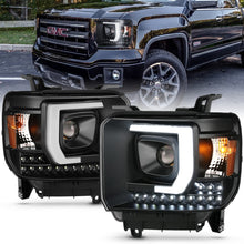 Load image into Gallery viewer, ANZO 2014-2015 Gmc Sierra 1500HD Projector Plank Style Headlight Black W/ Drl Headlights ANZO
