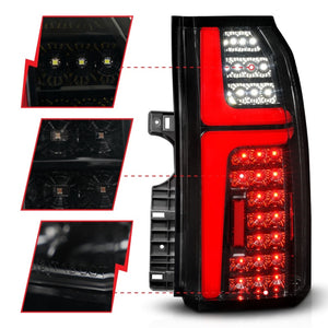 ANZO 15-20 Chevrolet Tahoe Sequential LED Tube Taillights Black Tail Lights ANZO   
