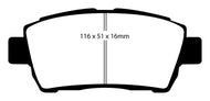 EBC 11-15 Scion IQ 1.3 Yellowstuff Front Brake Pads Brake Pads - Performance EBC   