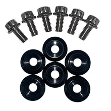 Load image into Gallery viewer, BLOX Racing New Fender Washers Kit M6 12pt - 6pc Large Diameter Black Hardware Kits - Other BLOX Racing
