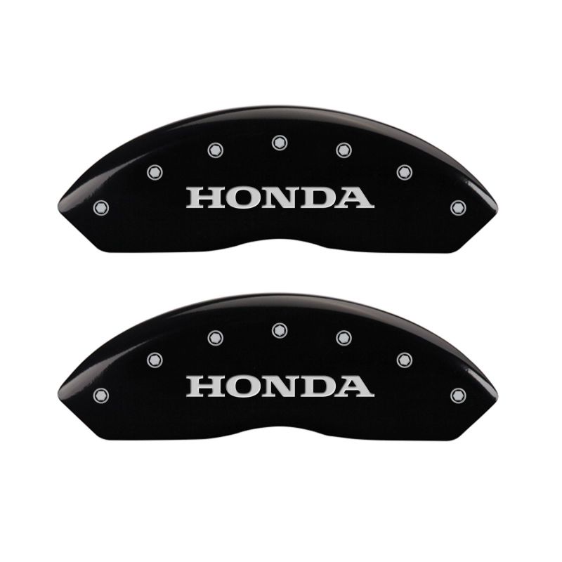 MGP 4 Caliper Covers Engraved Front Honda Engraved Rear H Logo Black finish silver ch Caliper Covers MGP