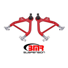 Load image into Gallery viewer, BMR 79-93 Fox Mustang Lower A-Arms (Coilover Only) w/ Adj. Rod End and STD. Ball Joint - Red Control Arms BMR Suspension

