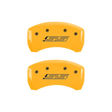 Load image into Gallery viewer, MGP 4 Caliper Covers Engraved Front &amp; Rear Gen 5/SS Yellow finish black ch Caliper Covers MGP
