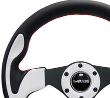 Load image into Gallery viewer, NRG Reinforced Steering Wheel (320mm) Blk w/White Trim &amp; 4mm 3-Spoke Steering Wheels NRG
