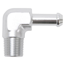 Load image into Gallery viewer, Edelbrock Hose End 90-Deg 3/8In NPT to 3/8In Barb Clear Anodize Fittings Edelbrock

