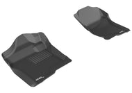 3D MAXpider 2007-2013 Chevrolet Silverado Extended/Crew Cab Kagu 1st Row Floormat - Black Floor Mats - Rubber 3D MAXpider   