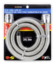 Load image into Gallery viewer, Spectre Stainless Steel Flex Fuel Line 3/8in. ID - 3ft. w/Chrome Clamps Fuel Lines Spectre
