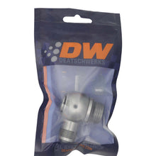 Load image into Gallery viewer, DeatschWerks 10AN ORB Male to 8AN Male Flare Low Profile 90-Degree Swivel - Anodized DW Titanium Fittings DeatschWerks
