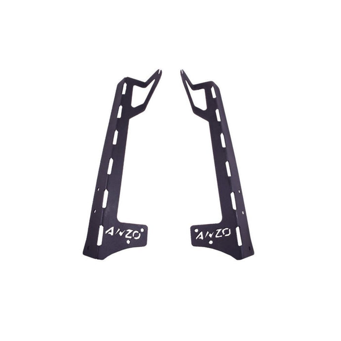 ANZO 2007-2015 Jeep Wrangler LED Bar Windshield Mounting Brackets Light Mounts ANZO