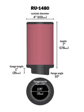 Load image into Gallery viewer, K&amp;N Filter Universal Rubber Filter 10 Degree Flange Angle 4in OD x 2.75in Flange ID x 7in H Air Filters - Universal Fit K&amp;N Engineering   
