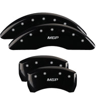 MGP 4 Caliper Covers Engraved Front & Rear MGP Black Finish Silver Char 2016 Cadillac CT6 Caliper Covers MGP