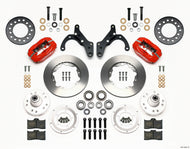Wilwood Forged Dynalite Front Kit 11.00in Red 65-68 Chevy Impala -Drum Spindle Big Brake Kits Wilwood
