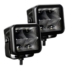Load image into Gallery viewer, Go Rhino Light Bars &amp; Cubes Go Rhino Xplor Blackout Series Cube LED Spot Light Kit (Surface/Threaded Stud Mnt) 3x3 - Blk (Pair)
