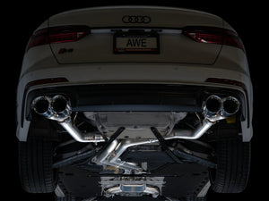 AWE Tuning 19-23 Audi C8 S6/S7 2.9T V6 AWD Track Edition Exhaust - Chrome Silver Tips Catback AWE Tuning   