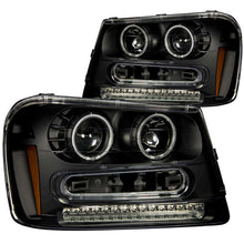 Load image into Gallery viewer, ANZO 2002-2009 Chevrolet Trailblazer Projector Headlights w/ Halo Black Headlights ANZO
