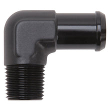 Load image into Gallery viewer, Edelbrock Hose End 90-Deg 1/2In NPT to 3/4In Barb Black Anodize Fittings Edelbrock
