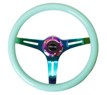 Load image into Gallery viewer, NRG Classic Wood Grain Steering Wheel (350mm) Minty Fresh Color w/Neochrome 3-Spoke Center Steering Wheels NRG

