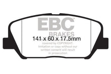 Load image into Gallery viewer, EBC 12-15 Hyundai Veloster 1.6 Turbo Yellowstuff Front Brake Pads Brake Pads - Performance EBC   
