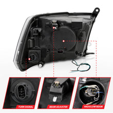 Load image into Gallery viewer, ANZO 09-18 Dodge Ram 1500 Plank Style Projector Headlights Black w/ Halo Headlights ANZO
