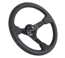 Load image into Gallery viewer, NRG Reinforced Steering Wheel (350mm / 3in. Deep) Bk Leather w/Bk BBall Stitch (Odi Bakchis Edition) Steering Wheels NRG
