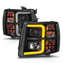 Load image into Gallery viewer, ANZO 2007-2013 Chevrolet Silverado 1500 Projector w/ Light Bar Black Housing w/ Sequential Headlights ANZO
