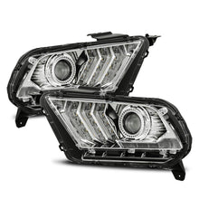 Load image into Gallery viewer, AlphaRex 10-12 Ford Mustang PRO-Series Projector Headlights Plank Style Chrome w/Top/Bottom DRL Headlights AlphaRex
