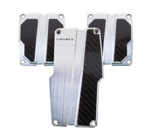 Load image into Gallery viewer, NRG Brushed Aluminum Sport Pedal M/T - Silver w/Black Carbon Pedal Covers NRG

