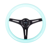 Load image into Gallery viewer, NRG Classic Wood Grain Steering Wheel (350mm) Minty Fresh Color Grip w/Black 3-Spoke Center Steering Wheels NRG
