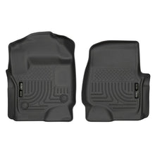 Load image into Gallery viewer, Husky Liners 2017 Ford Super Duty (Crew Cab / Super Cab) WeatherBeater Black Front Floor Liners Floor Mats - Rubber Husky Liners
