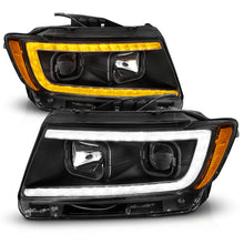 Load image into Gallery viewer, ANZO 11-13 Jeep Grand Cherokee (Factory Halogen Only) Projector Headlights w/Light Bar Swtchbk Black Headlights ANZO

