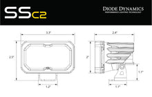 Load image into Gallery viewer, Diode Dynamics Stage Series 1 1/2 In Roll Bar Chase Light Kit SSC2 Pro - Yellow (Pair) Light Bars &amp; Cubes Diode Dynamics   
