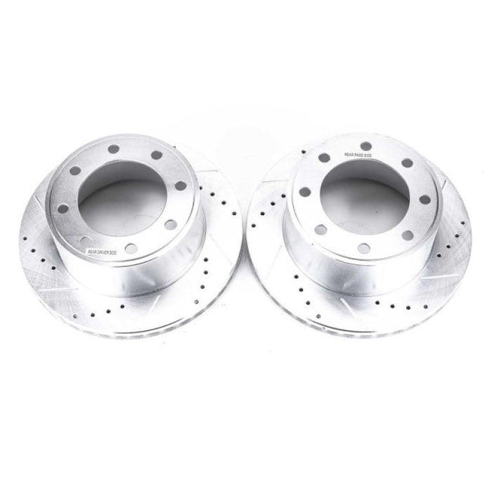 Power Stop 05-2012 Ford F-350 Super Duty Rear Drilled & Slotted Rotor - Pair Brake Rotors - Slot & Drilled PowerStop