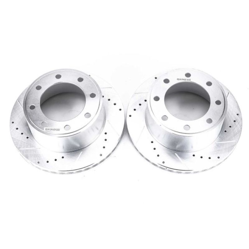 Power Stop 05-2012 Ford F-350 Super Duty Rear Drilled & Slotted Rotor - Pair Brake Rotors - Slot & Drilled PowerStop