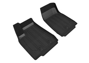 3D MAXpider 16-21 Tesla Model X Elegant Hybrid 1st Row Floormat - Black Floor Mats Carpeted 3D MAXpider   
