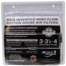 Load image into Gallery viewer, K&amp;N Universal Air Filter Chrome Round Tapered Red - 4in Flange ID x 1.125in Flange Length x 5.5in H Air Filters - Universal Fit K&amp;N Engineering   
