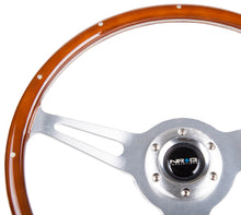 Load image into Gallery viewer, NRG Classic Wood Grain Steering Wheel (365mm) Wood w/Metal Accents &amp; Polished Alum. 3-Spoke Center Steering Wheels NRG   
