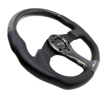 Load image into Gallery viewer, NRG Carbon Fiber Steering Wheel (350mm) Oval Shape Black w/Leather Trim Steering Wheels NRG
