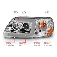 Load image into Gallery viewer, ANZO 1997-2003 Ford F-150 Projector Headlights w/ Light Bar Chrome Housing Headlights ANZO
