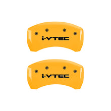 Load image into Gallery viewer, MGP 4 Caliper Covers Engraved Front &amp; Rear i-Vtec Yellow finish black ch Caliper Covers MGP
